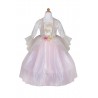 Robe de princesse rose pâle et dorée, 5-6 ans