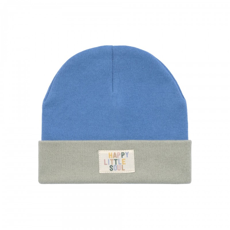 Bonnet en coton Happy Little Soul - Bleu / kaki clair