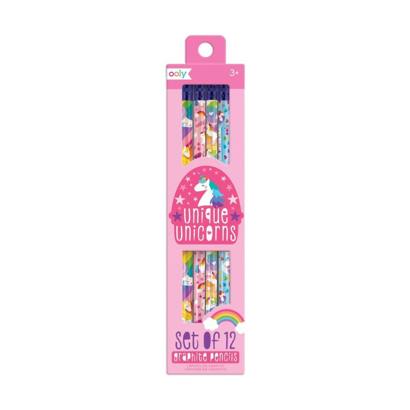 Set de 12 crayons gris - Licorne Set de 12 crayons gris - Licorne