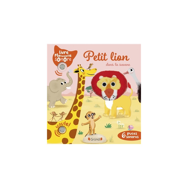 Livre marionnette - Petit lion dans la savane