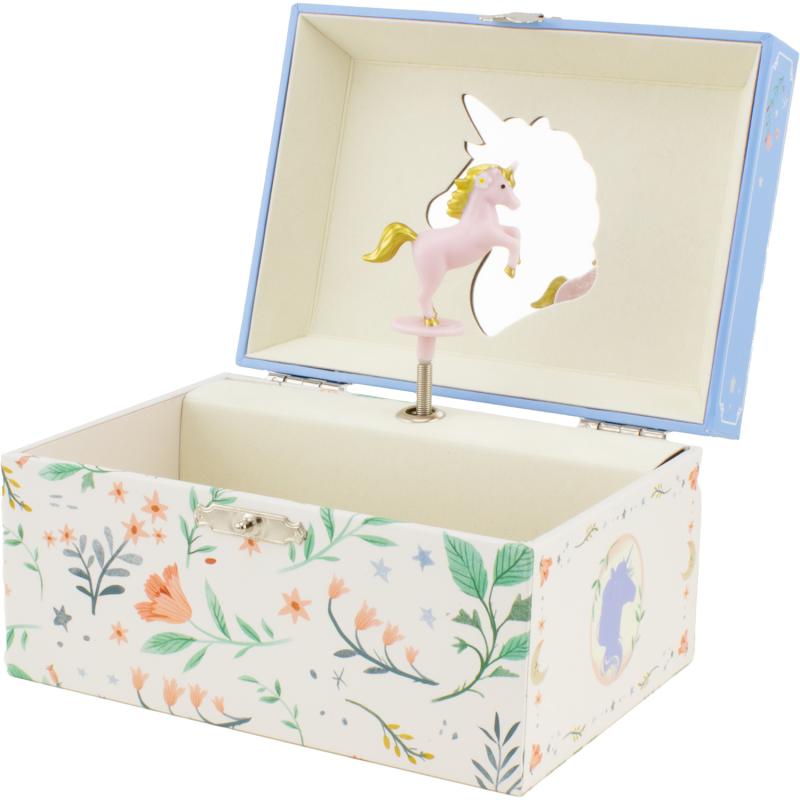 Coffre musical - Licorne bleu ciel Coffre musical - Licorne bleu ciel