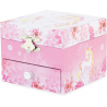 Coffre musical - Licorne fleurs