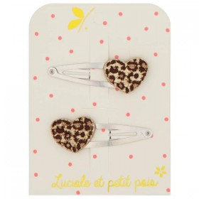 Barrettes coeurs léo (paire)