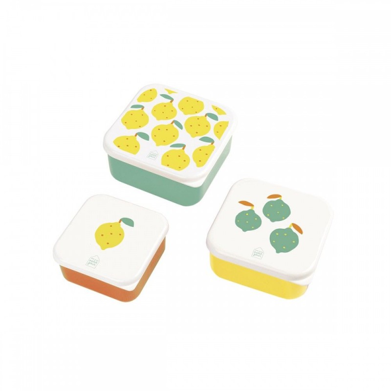 Set de 3 lunch box - Les citrons Set de 3 lunch box - Les citrons