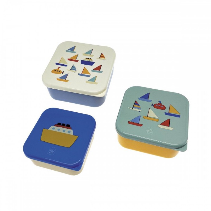 Set de 3 lunch box - Les bateaux Set de 3 lunch box - Les bateaux