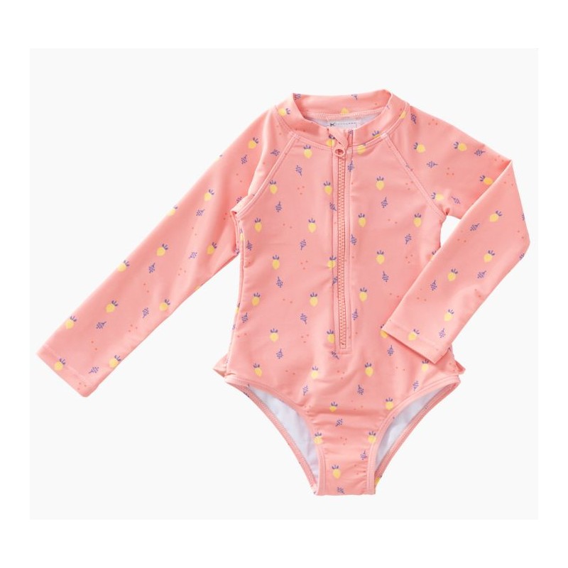 Combinaison à manches longues anti-UV pour fille - Fruits d'été Combinaison à manches longues anti-UV pour fille - Fruits d'été