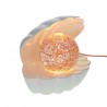 Lampe coquillage nacrée à paillettes multicolores