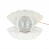 Lampe coquillage nacrée à paillettes multicolores