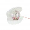 Lampe coquillage nacrée à paillettes multicolores