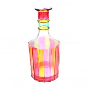 Carafe en verre multicolore