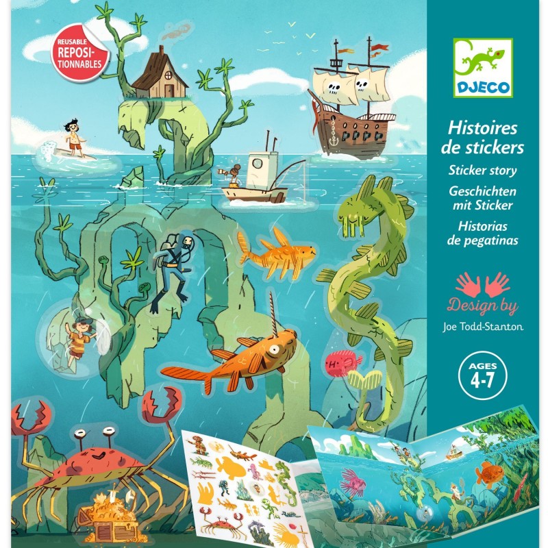 Histoire de stickers repositionnables - Les aventures en mer Histoire de stickers repositionnables - Les aventures en mer