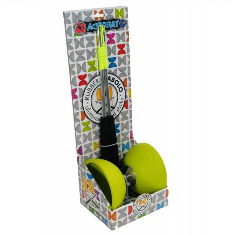 Set Acrobat 105 - Rubber Diabolo vert Set Acrobat 105 - Rubber Diabolo vert