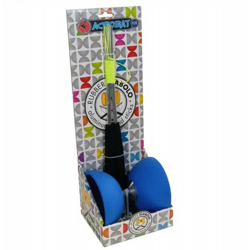 Set Acrobat 105 - Rubber Diabolo bleu roi Set Acrobat 105 - Rubber Diabolo bleu roi