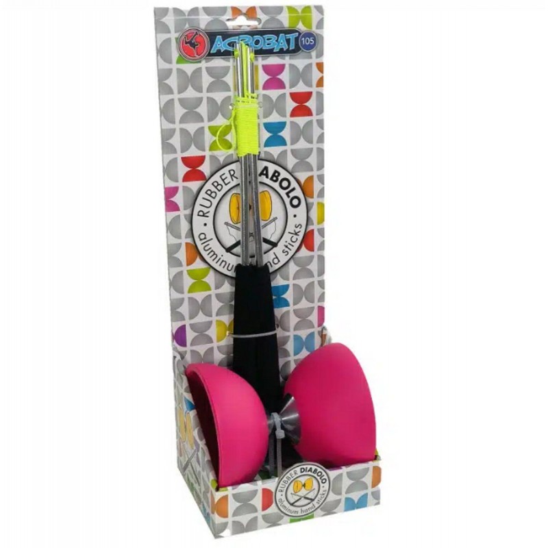 Set Acrobat 105 - Rubber Diabolo rose Set Acrobat 105 - Rubber Diabolo rose