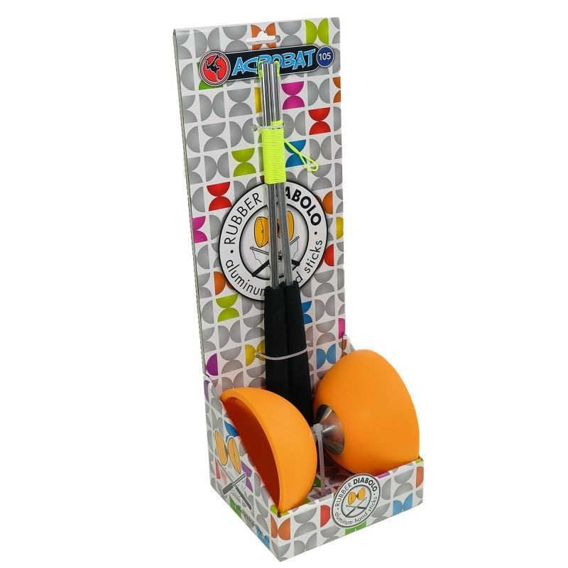 Set Acrobat 105 - Rubber Diabolo orange Set Acrobat 105 - Rubber Diabolo orange
