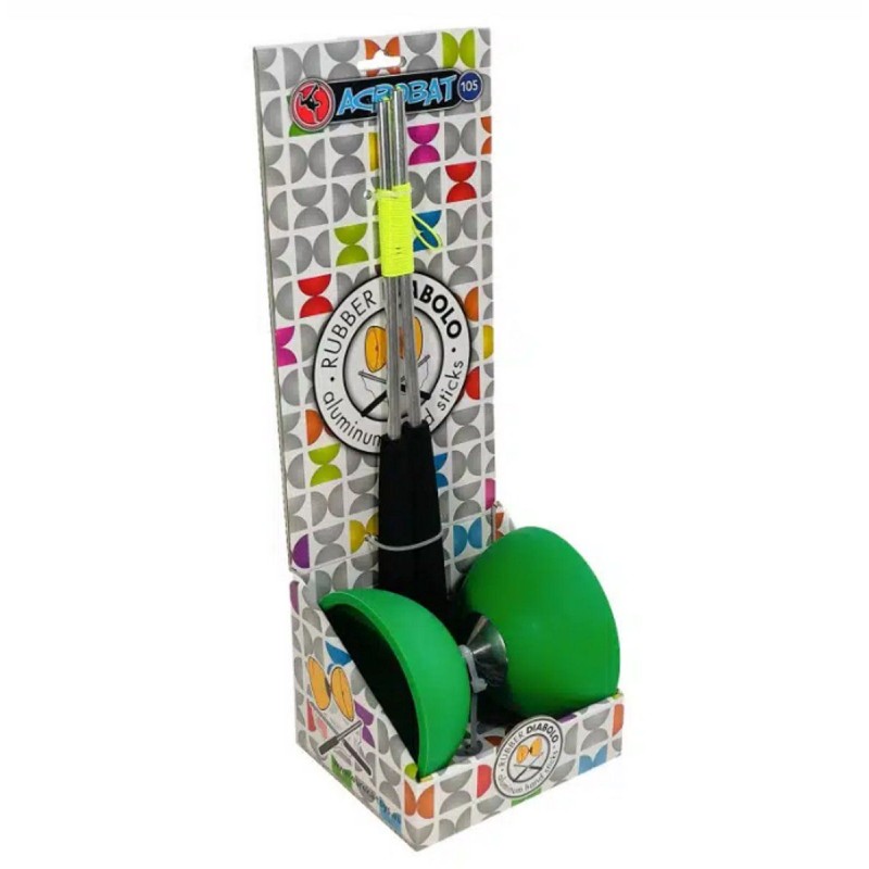 Set Acrobat 105 - Rubber Diabolo vert foncé Set Acrobat 105 - Rubber Diabolo vert foncé