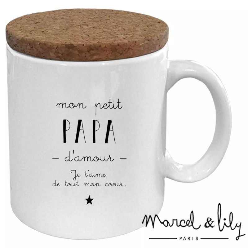 Mug avec couvercle - Mon petit papa d'amour Mug avec couvercle - Mon petit papa d'amour