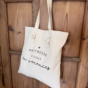 Tote Bag à noeuds écru -...