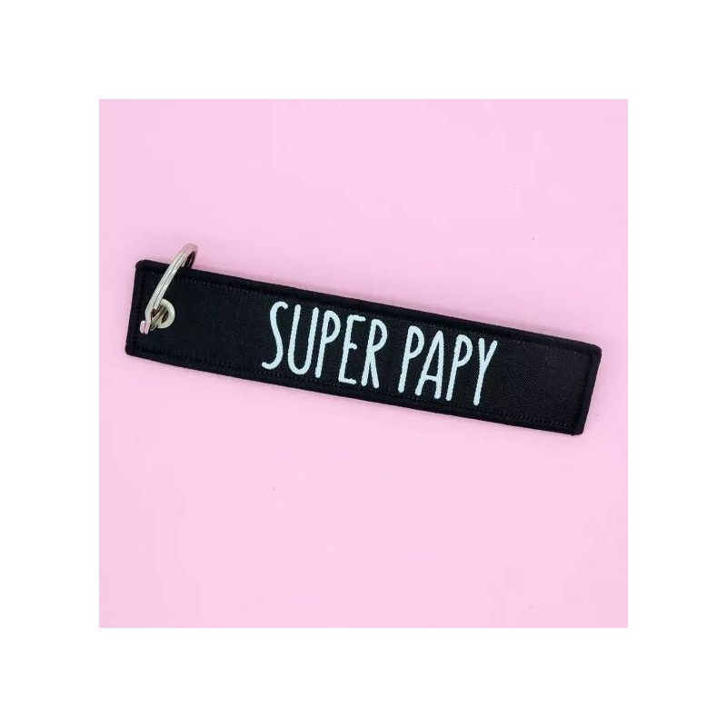 Porte-clés lanière - Super papy Porte-clés lanière - Super papy