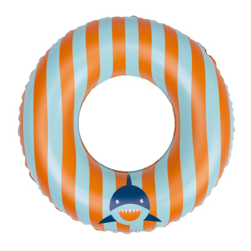 Bouée de natation - Rayé orange/bleu Motif requin 55 cm