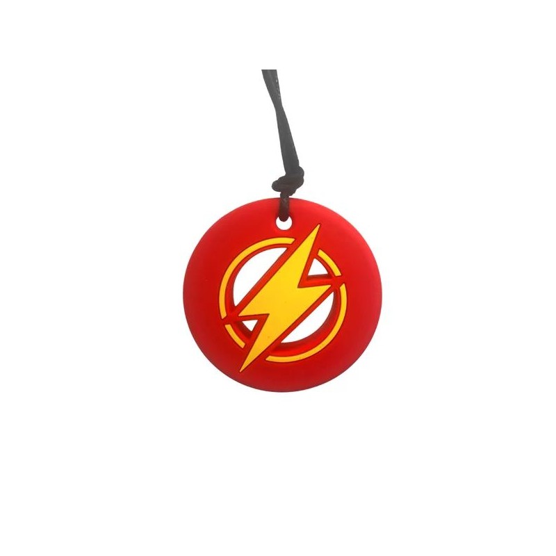 Collier avec pendentif à mâchouiller - Eclair rouge
