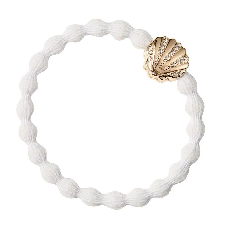 ByEloise bracelet élastique bling - Coquillage blanc