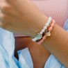 ByEloise bracelet élastique bling - Coquillage blanc