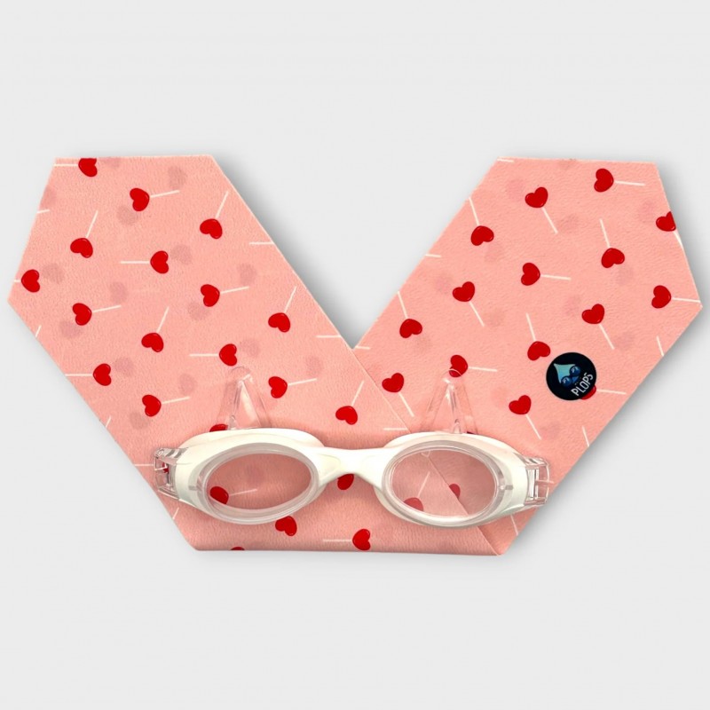 Lunettes de piscine avec bandeau enfants - Coeurs sucettes