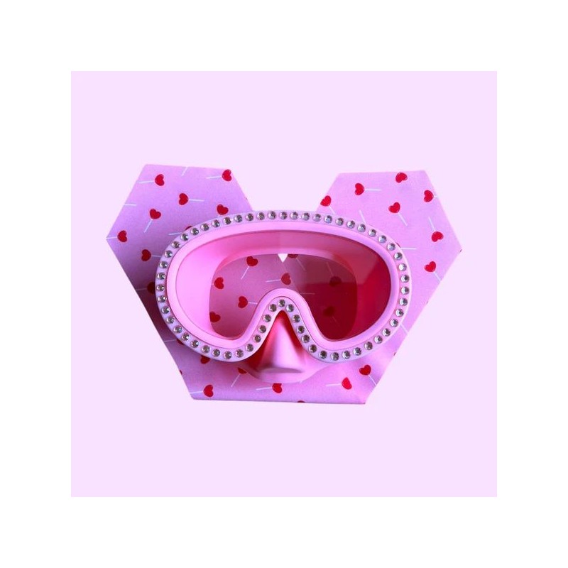 Masque de plongée avec bandeau et strass - Coeurs sucettes Masque de plongée avec bandeau et strass - Coeurs sucettes