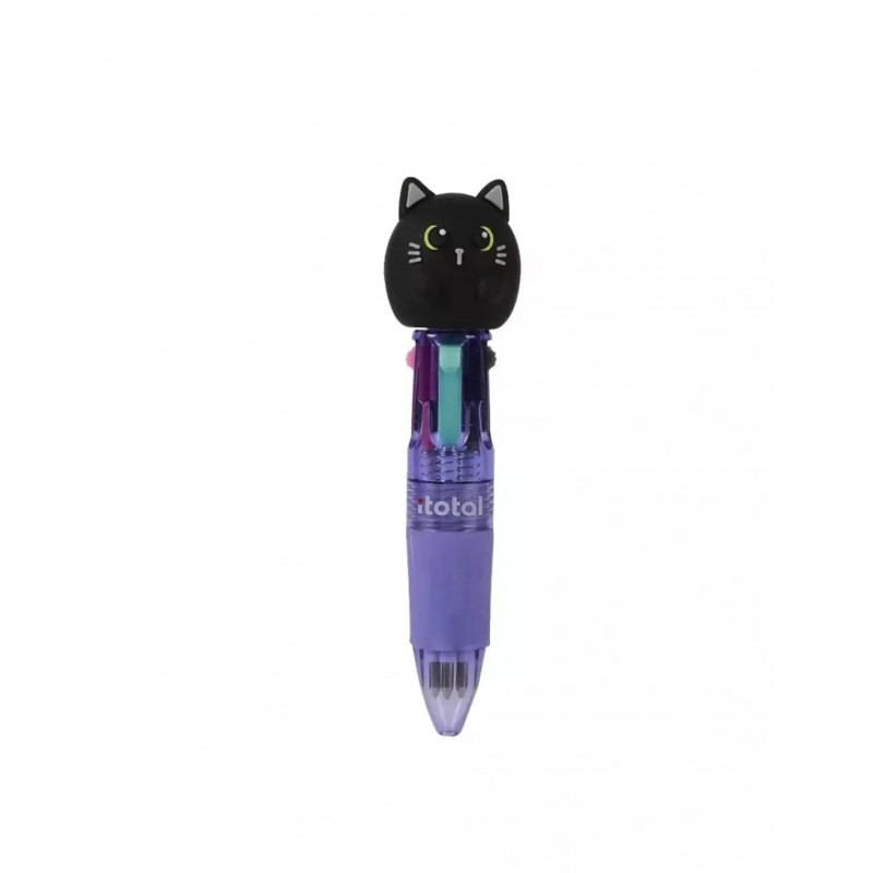 Mini bic à 4 couleurs - Chat gris ou Chat noir Mini bic à 4 couleurs - Chat gris ou Chat noir