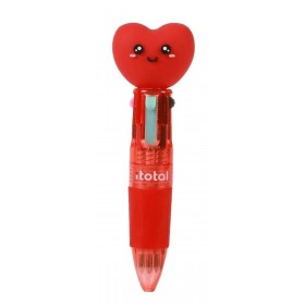 Mini bic à 4 couleurs - Coeur