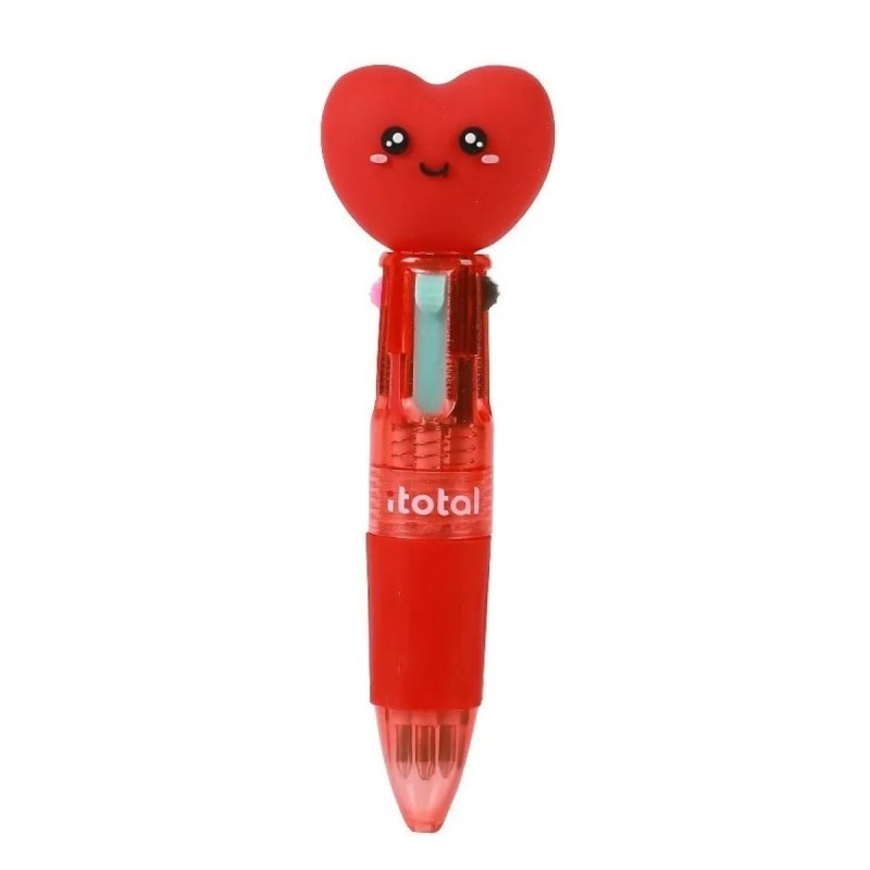 Mini bic à 4 couleurs - Coeur