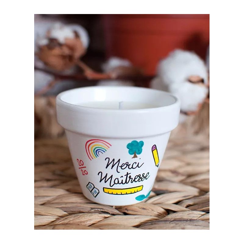 Bougie en terre cuite - Merci Maîtresse Bougie en terre cuite - Merci Maîtresse