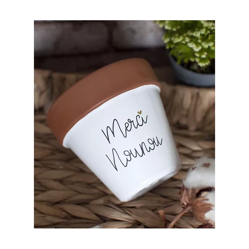 Cache-pot en terre cuite - Merci Nounou Cache-pot en terre cuite - Merci Nounou
