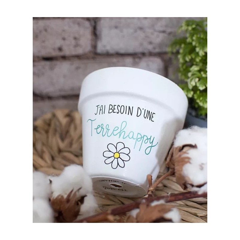 Cache-pot en terre cuite - J'ai besoin d'une Terrehappy Cache-pot en terre cuite - J'ai besoin d'une Terrehappy