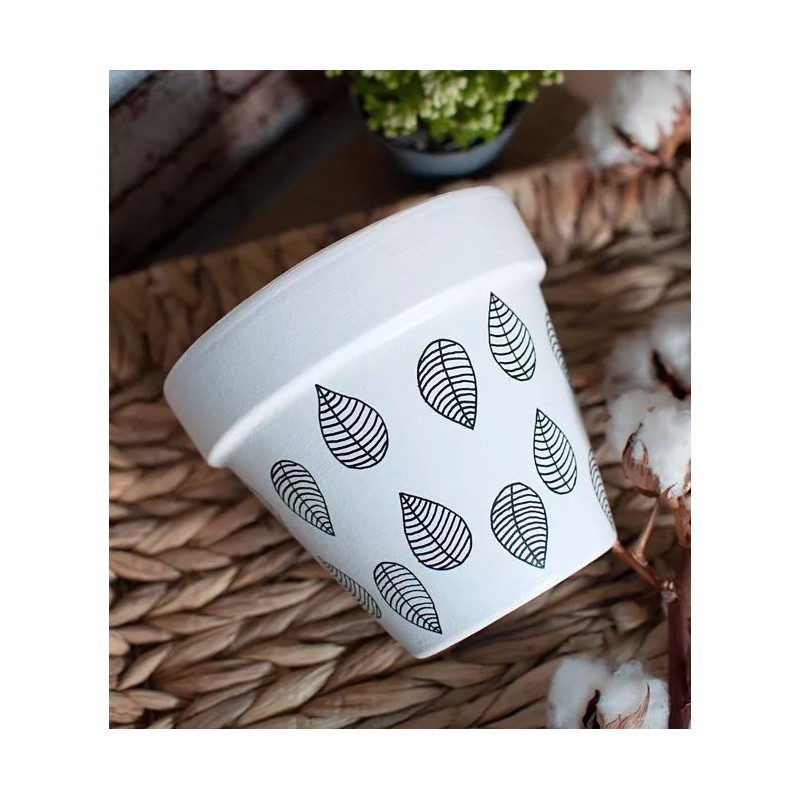Cache-pot en terre cuite - Black flower Cache-pot en terre cuite - Black flower