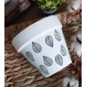 Cache-pot en terre cuite - Black flower