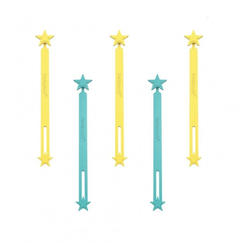Set de 5 attaches en silicone pour repas - Bleu/Jaune Set de 5 attaches en silicone pour repas - Bleu/Jaune