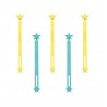 Set de 5 attaches en silicone pour repas - Bleu/Jaune