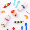 Set de 5 attaches en silicone pour repas - Rose/mauve