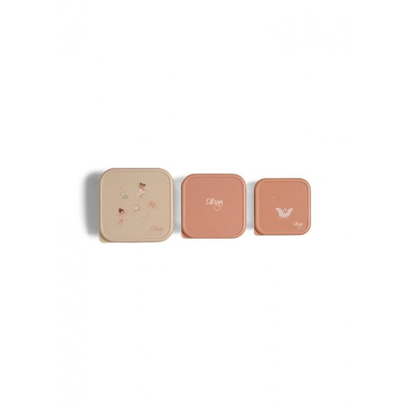 Set de 3 boites à lunch empilables en acier inoxydable - Ballerine