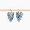 Boucles d'oreilles coeur - Bleu champagne