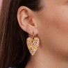 Boucles d'oreilles coeur - Pêche champagne
