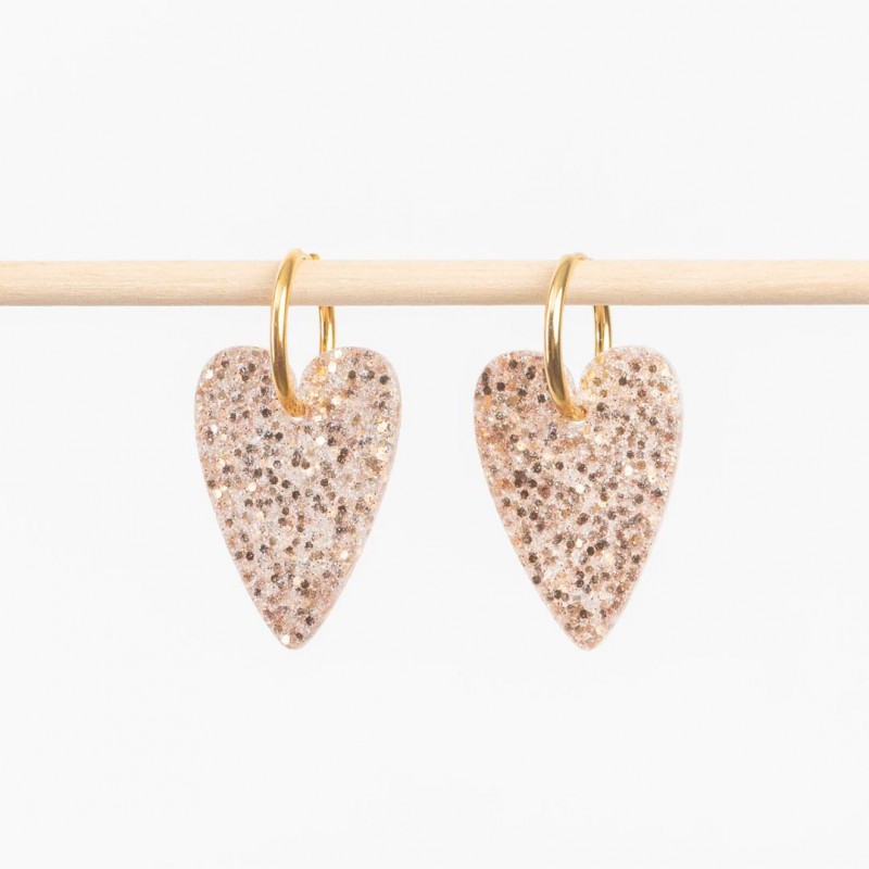 Boucles d'oreilles coeur - Nacré or Boucles d'oreilles coeur - Nacré or
