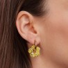 Boucles d'oreilles créoles Fleur - Jaune champagne