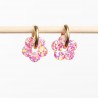 Boucles d'oreilles créoles Fleur - Barbiecore