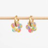 Boucles d'oreilles créoles Fleur - Bubble Gum