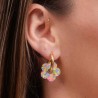 Boucles d'oreilles créoles Fleur - Bubble Gum