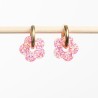 Boucles d'oreilles créoles Fleur - Mix Rose