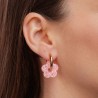 Boucles d'oreilles créoles Fleur - Mix Rose
